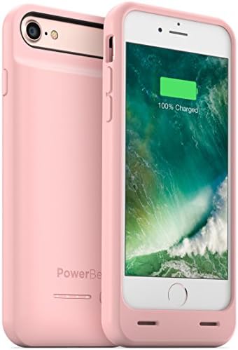 PowerBear iPhone 7 Battery Case/iPhone 8 Battery Case (MFI) [3100mAh] High Capacity Rechargeable Charger Pack for Apple iPhone 7/8 (Up to 160% Extra Battery) - Pink [24 Month Warranty]