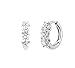 MIA SARINE 12mm 1-1/2 Cttw Cubic Zirconia Small Hoop Huggie Earrings for Women in Rhodium Plated 925 Sterling Silver