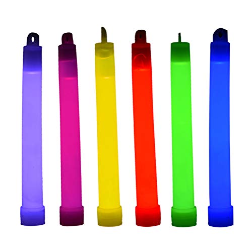 Amosfun 24pcs Emergency Light Sticks High Intensity Outdoor Glow Sticks with Hook Camping Safety Survival Flashing Lamp for Halloween Concert Party Children’s Toys 6 Inches