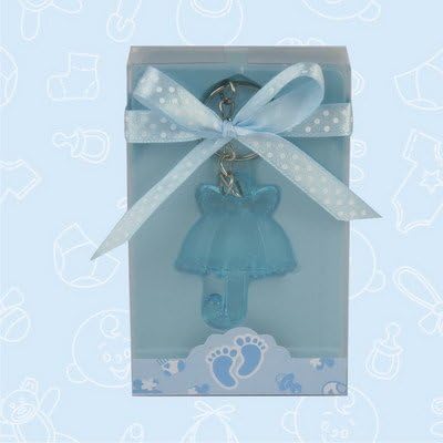 Baby Shower Blue Umbrella Acrylic Keychain Favors (Set of 12) Oh My Favors