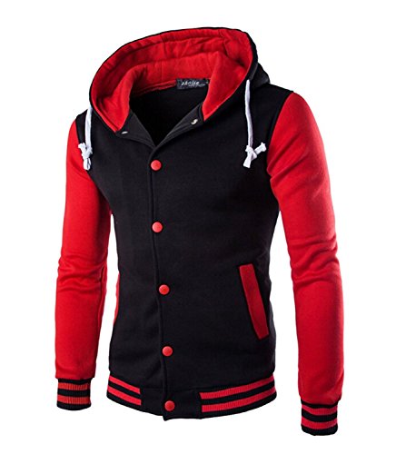 Trifuness Varsity Jacket Letterman Jacket Baseball Jacket With Long Sleeve Banded Collar