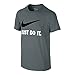 NIKE Boys' Just Do It Swoosh Tee, Cool Grey/Black, Medium