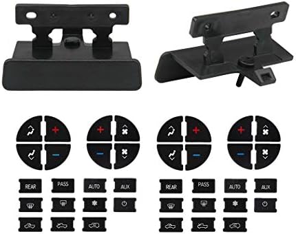 TOEDUK 2pcs Center Console Armrest Lid Latch Lock and 2pcs AC Control Radio Button Sticker Repair Kit for GM Silverado Suburban Tahoe Avalanche Sierra Yukon Vehicles