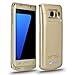Galaxy S7 Edge Battery Case,Accerzone External Rechargeable Power Bank 5200mAh Protective Portable Slim Backup Charging Case with Kickstand for Samsung Galaxy S7 Edge(Not for S7) (Gold)