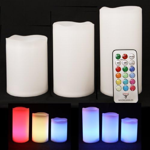 Frostfire Mooncandles Weatherproof Outdoor & Indoor Color Changing Candles with Remote Control & Timer, 3 Count by Frostfire