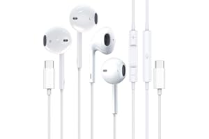 VZZBOO 2 Pack USB C Headphones for iPhone 15, USB C Type C Earbuds Wired in-Ear Earphones with Mic & Volume Control Compatible with iPhone 15 Pro/Pro Max, iPad Pro, Most USB C Jack Device