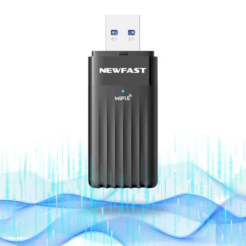 NEWFAST Adaptador WiFi6 USB AX3000, 5.8Ghz/2.4Ghz Adaptador WiFi USB para PC, 3000mbps Receptor WiFi Compatible con Windows 10/11, OFDMA y MU-MIMO, WPA3 y WPA2