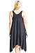Modern Kiwi Asymmetric Flowy Tank Tunic Dress Charcoal 3X