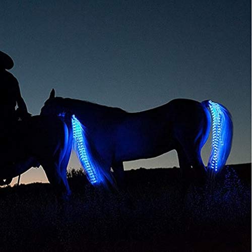Flytianmy 100CM Horse Tail USB Lights Chargeable LED Horse Harness Equestrian Outdoor Sports The Lights Horse Tail Red - Thumbnail 5