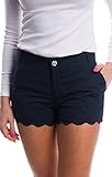 GAMISOTE Women Summer Scalloped Hem Short Casual Stretchy Shorts