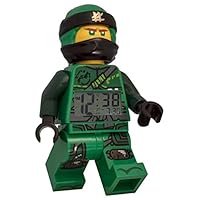 ClicTime Lego Ninjago Lloyd Minifigure (2018) Alarm Clock, 9.5", Green