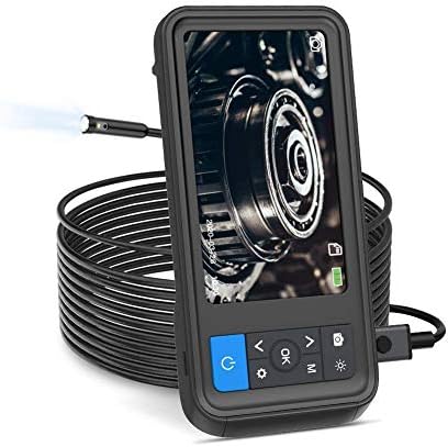 Rotek 検査カメラ 内視鏡 デュアルレンズファイバースコープ 前方 側面スネークカメラ搭載 ブラケット型内視鏡カメラ 4 5inchスクリーン 8mmレンズ6led暗視鏡 5mカメラ硬性内視鏡 32g Sdカード 2500mah大容量バッテリー 操作簡単
