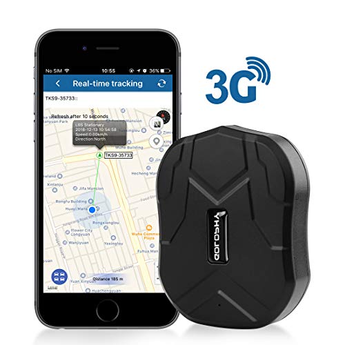 GPS Car Tracker-3G Real Time Accurate Locator Device Tracking for Car Motorcycle Truck Vehicle Van Free Fee Strong Magnet Monitoring Waterproof Worldwide Anti-Lost Geo-Fence Remove Alarm TK905