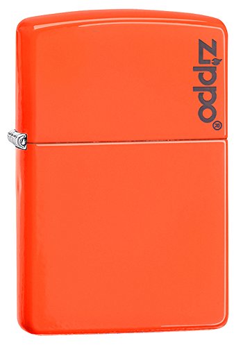Zippo Logo Pocket Lighter, Neon Orange