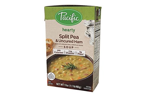 Pacific Foods Organic Soup, Split Pea and Uncured Ham, 17 Ounce (Pack of 12)