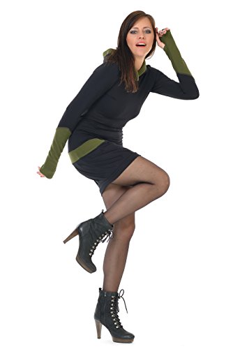 3Elfen-Vestito-Cappuccio-Donna-Casual-con-Pile