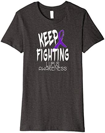 Womens Keep Fighting LUPUS AUTOIMMUNE Shirt XL Dark Heather