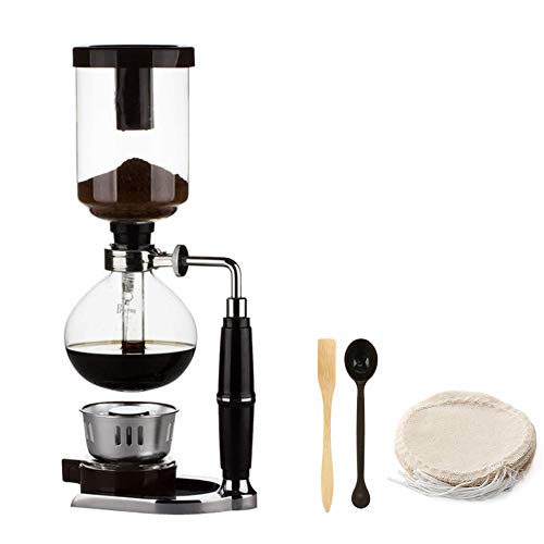 Japanese Style Siphon Coffee Maker Tea Siphon Pot Vacuum Coffeemaker Glass Type Coffee Machine Filter Kahve Makinas 5cup Silver Pricepulse