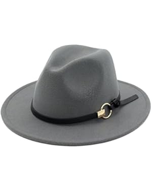 Womens Autumn Winter Warm Belt Decor Jazz Hat Adjustable Felt Bowler Cap