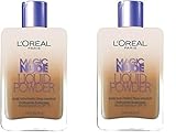 (Pack of 2) - L'Oreal Paris Magic Nude Liquid Powder Bare Skin Perfecting Makeup SPF 18, 330 Classic Tan, 0.91 Ounces