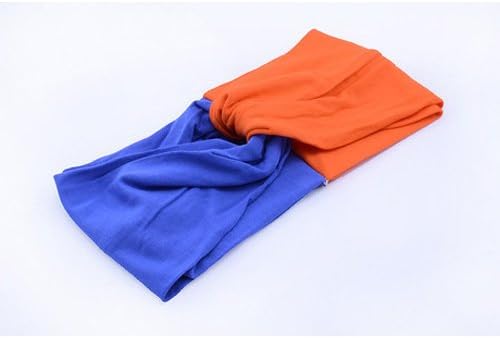 Women Turban Twist Headband Head Wrap Twisted Knotted Knot Soft Hair Band WHS484 (9-Blue+orange)