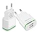 European Plug Adapter, Niluoya Universal Travel Charger 2-Pack 2.1A/5V Europe Dual USB Wall Charger Power Adapter for iPhone X 8/7/6/6S Plus 5S, iPad, Samsung Galaxy S8/S7/S6 Edge, HTC, LG, Moto