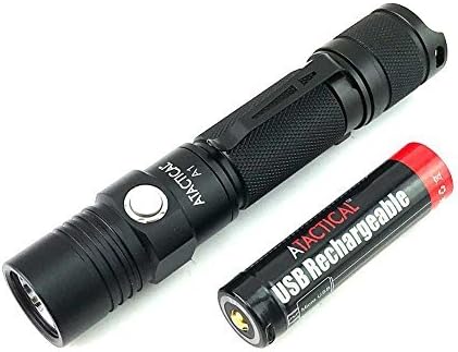 Atactical A1 Neutral White LED Flashlight Pocket-Sized LED Torch Super Bright 550 Lumens CREE LED IPX7 Water Resistant, 5 Modes Low/Mid/High/Trubo/ Strobe for Camping,Hiking, Cycling Use