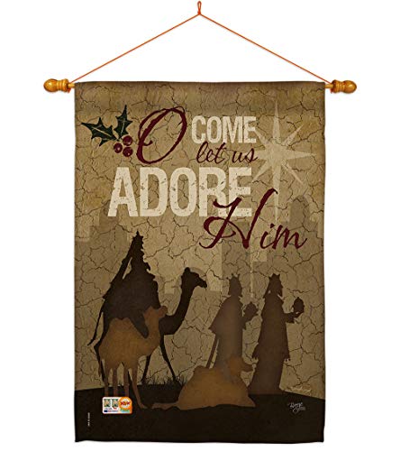 Breeze Decor HS114111-BO-03 Let Us Adore Him Winter Nativity Decorative Vertica…