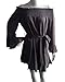 VintageRose Womens Off Shoulder Flared Drop Hem Tied Casual Dress, A-dark Grey, Small