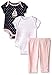 Nautica Baby 2 Pack Dot Boat Bodysuits and Pant Set, Light Pink, 3/6 Months