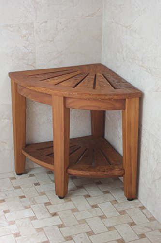 Kai Corner Teak Shower Bench - Image 4