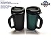 GAMA Electronics 20 oz ThermoServ Foam Insulated Coffee Mug Black/Green Two Pack