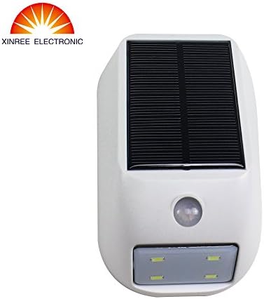 XINREE Easy-install 2 Way Power Ultra Bright Solar Light Outdoor Wireless Waterproof Security Motion Sensor Light for Patio,Deck,Yard,Garden,Driveway, Garage,Light More than 8 Hours White Shell