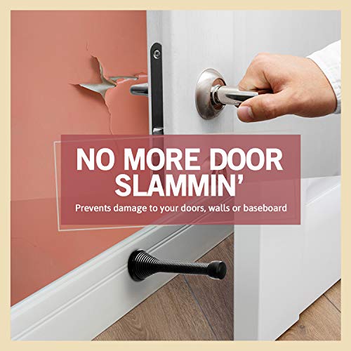 Doorstopper | Oil Rubbed Bronze Black Door Stop 15 Pack - Home & Office| Child and Pet Friendly Tool with 3.1-Inch Flexible Spring Design | Ideal for Wall and Door Protection