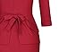 MUXXN Women's Peplum Split Stretchy Bandage Pencil Dress (Burgundy XL)