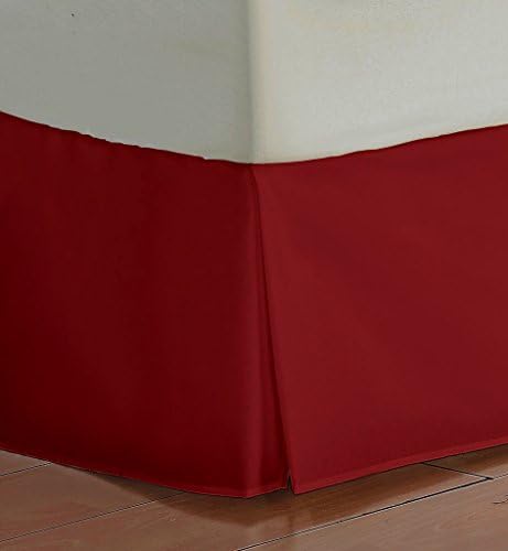 Linen House Luxury Hotel 400-Thread-Count 100% Egyptian Cotton King 1 Piece Bed Skirt With 16" Drop Lenth, Red