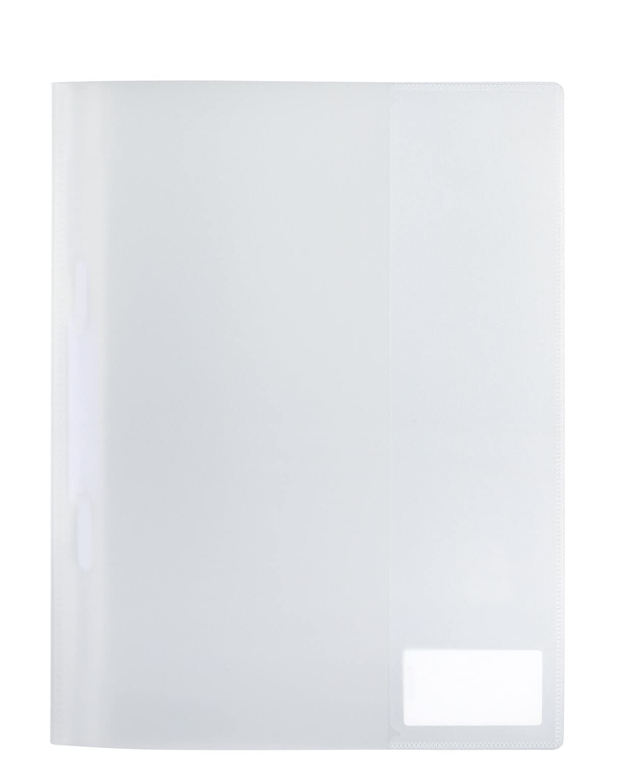 HERMA 19486 File Folder A4 Translucent White, Pack of 3, Plastic Folder with Labelling Label, Slip Pocket & Metal Staple Tongue, Sturdy Plastic File Folder Set for School and Office