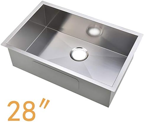 Commercial 28 Inch 16 Gauge Undermount Single Bowl Stainless Steel Kitchen Sinks