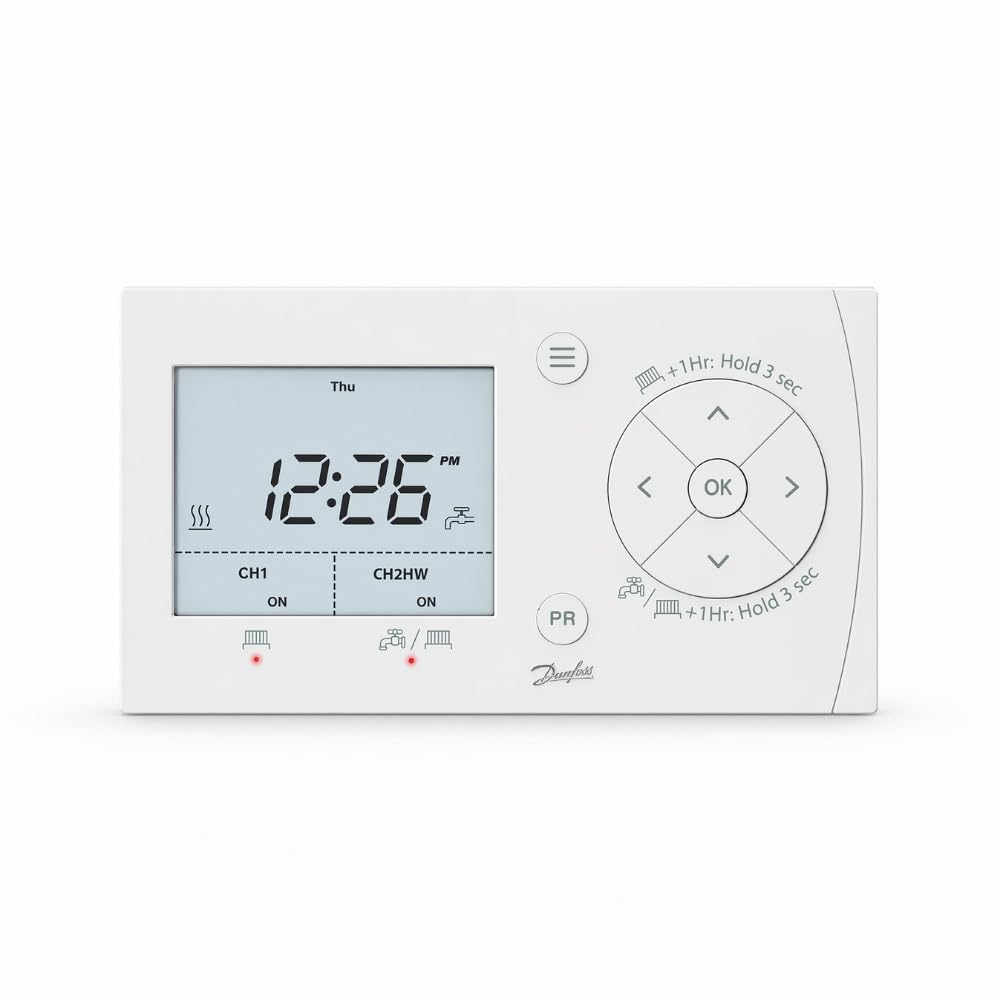 LavaTap FP720 V2 2 Channel Central Heating Programmer Direct Replacement for Danfoss FP715Si (FP7898) Heating and Hot Water Timer Fits Existing Backplate No Wiring Required - FP715Si Only