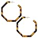 wowshow Acrylic Resin Hoop Earrings for Women Statement Fashion Geometric Octagon Earrings