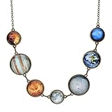 Moon Necklace Double-sided Planet Handmade Sun Moon Necklace Statement Space Necklace for women (Anti-gold Necklace 1)