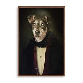 Framed Canvas Home Artwork Decoration Humor Animal Canvas Wall Art for Living Room, Bedroom - 16x24 inches