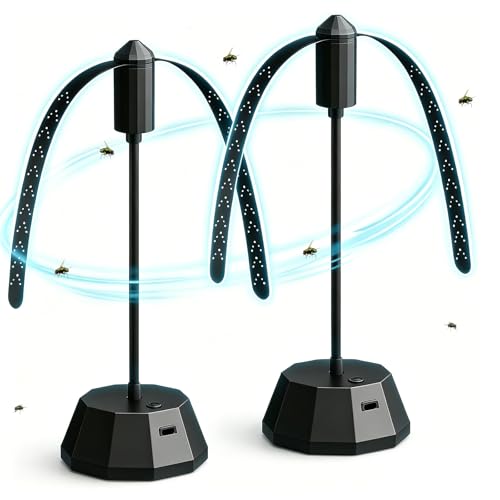 Fly Repellent Fan with USB Charging Function, Fly Repellent Fan for Table or Hanging, Portable Mosquito Repellent Fan with Switch, Pack of 2