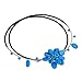 NOVICA Blue Calcite Stainless Steel Resin Beaded Necklace, 5