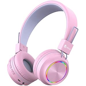 iClever-Kids-Bluetooth-Headphones-Colorful-Lights-Headphones-for-Kids-with-MIC-Volume-Control-Childrens-Headphones-Foldable-on-Ear-for-SchoolTravel iClever Kids Bluetooth Headphones, Colorful Lights Headphones for Kids with MIC, Volume Control, Childrens Headphones…