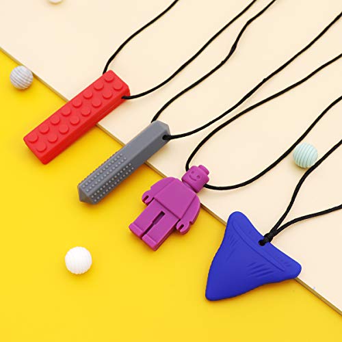 tuxepoc sensory toys for kids with autism,Sensory Chew Necklaces for Kids,Autism/ADHD/Special Needs, BPA Free Silicone Baby Teether, Biting,Oral Motor Chew