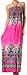 Sakkas Paisley Graphic Print Beaded Halter Smocked Bodice Maxi Dress
