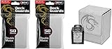 COMBO- BCW WHITE Deluxe Leatherette Deck Case plus 2 50ct Pks (100) of WHITE Double Matte Deck Guard Sleeves for Collectable Gaming Cards like Magic The Gathering MTG, Pokemon, YU-GI-OH!, & More. Embossed Dragon Graphic, BOX.