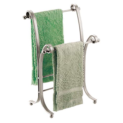 mDesign Decorative Metal Fingertip Towel Holder Stand