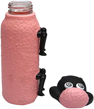 The Sheep Glass Unique Water Bottle 3D Shaun the sheep 300ml (Pink)